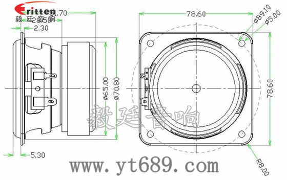 78mm20w全頻內(nèi)磁喇叭成品圖